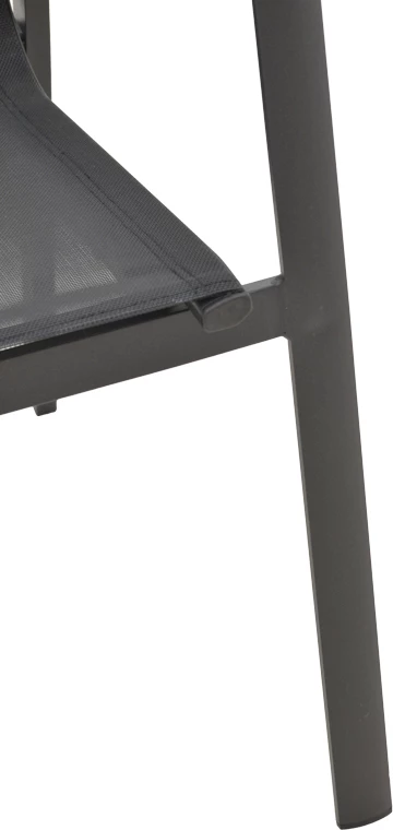 Karrige për kopsht Dashiell metalike e zezë textilene e zezë 71x58x94cm