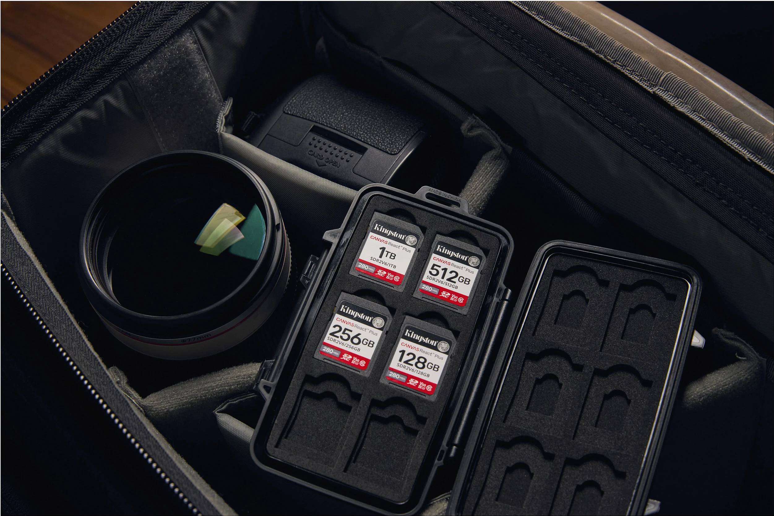 Kartelë SDXC Kingston 512GB Canvas React Plus, UHS-II, 280 MB/s, e zezë