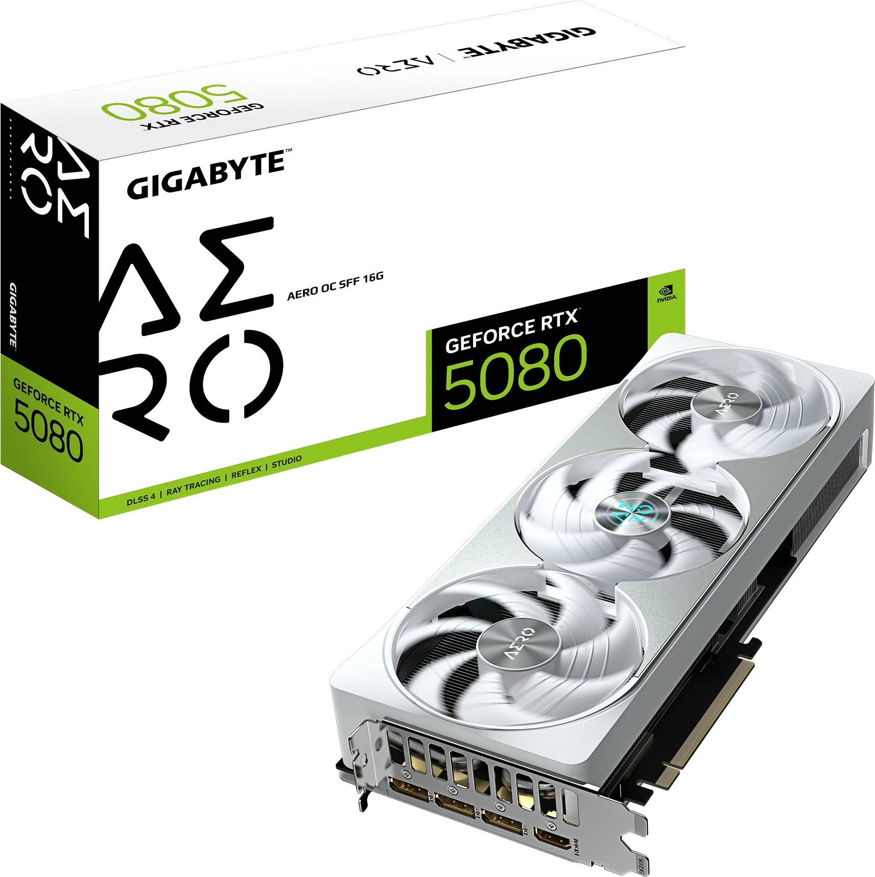 Kartelë grafike Gigabyte GeForce RTX 5080 AERO OC SFF 16G, 16GB GDDR7, PCI-E 5.0, e bardhë