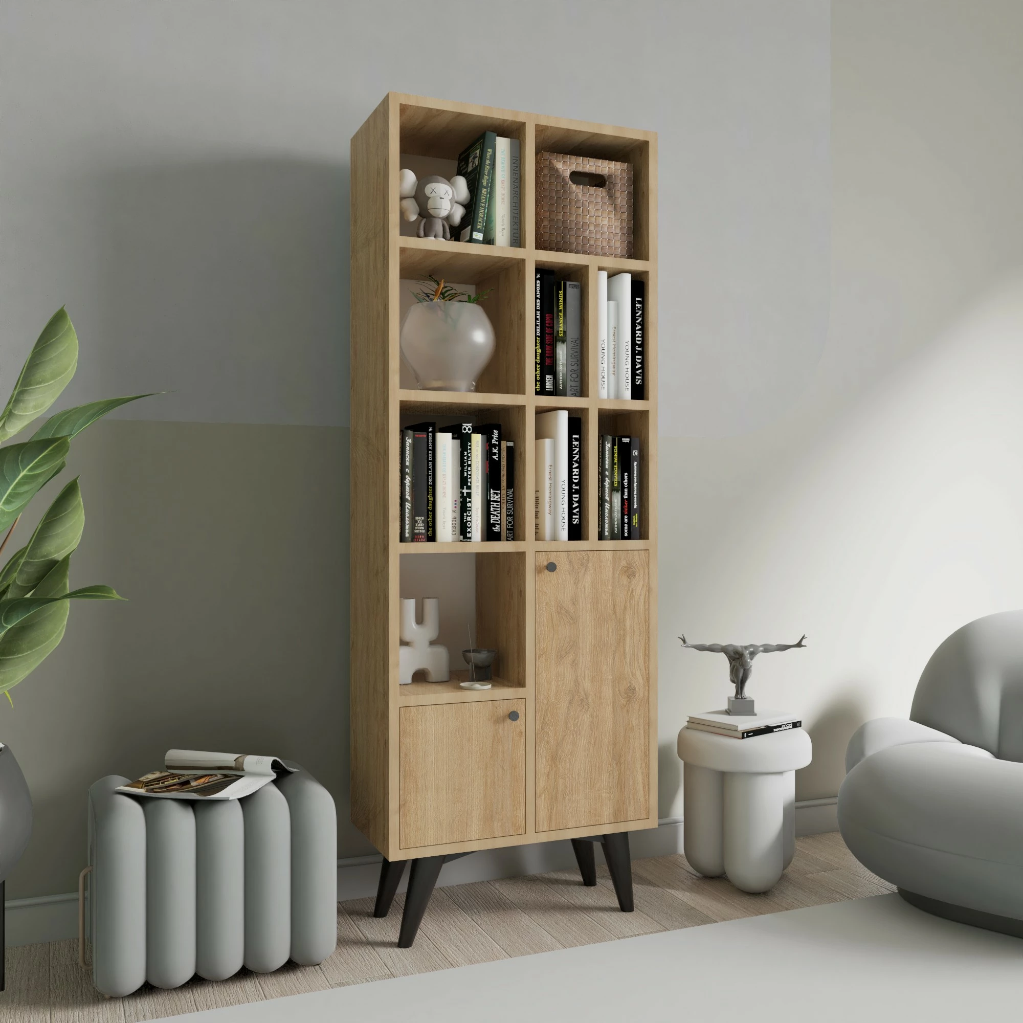 Raft librash Hanah Home, Kiato, ngjyrë lisi