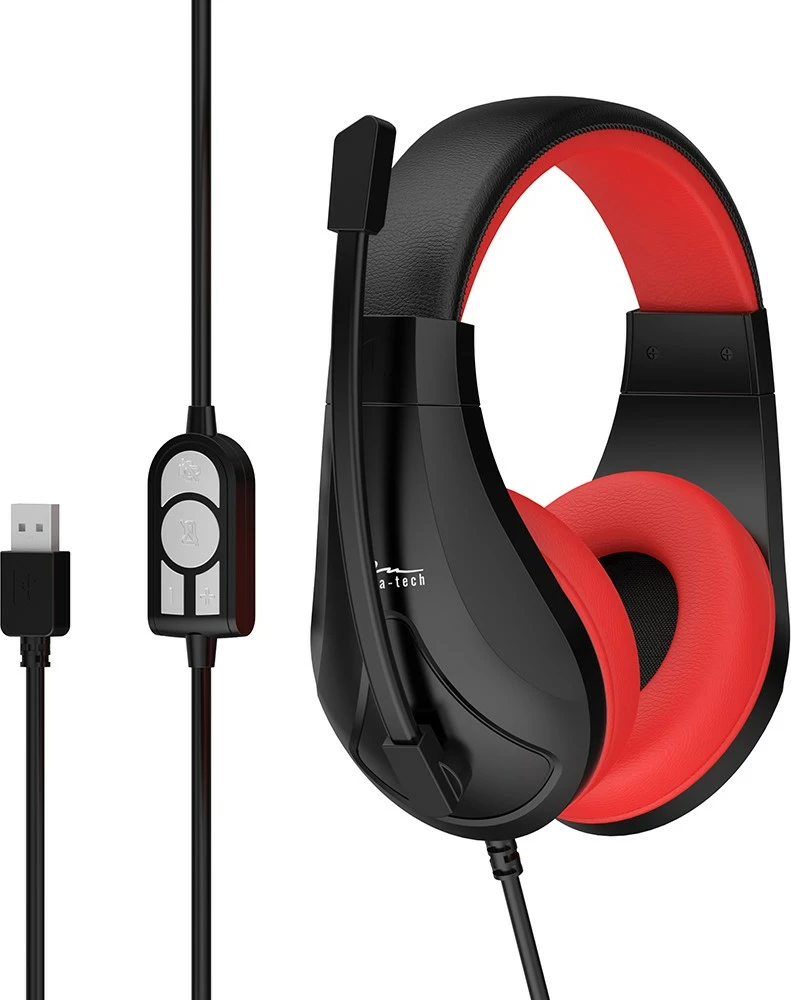 Kufje gaming Media-Tech NEMESIS MT3574 me mikrofon, USB, Zezë/Kuqe