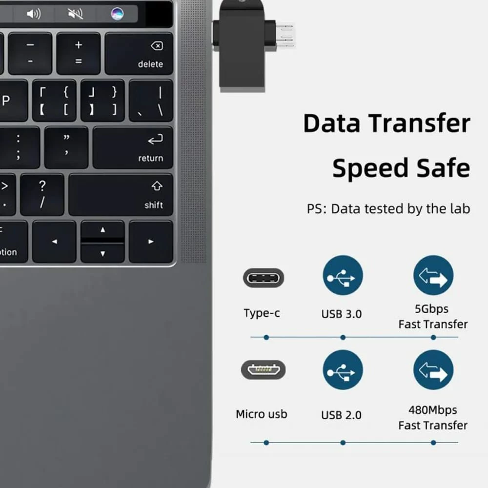 Adaptor OTG 3-në-1 Type-C për Transfer dhe Lidhje Pajisjesh – Stonego