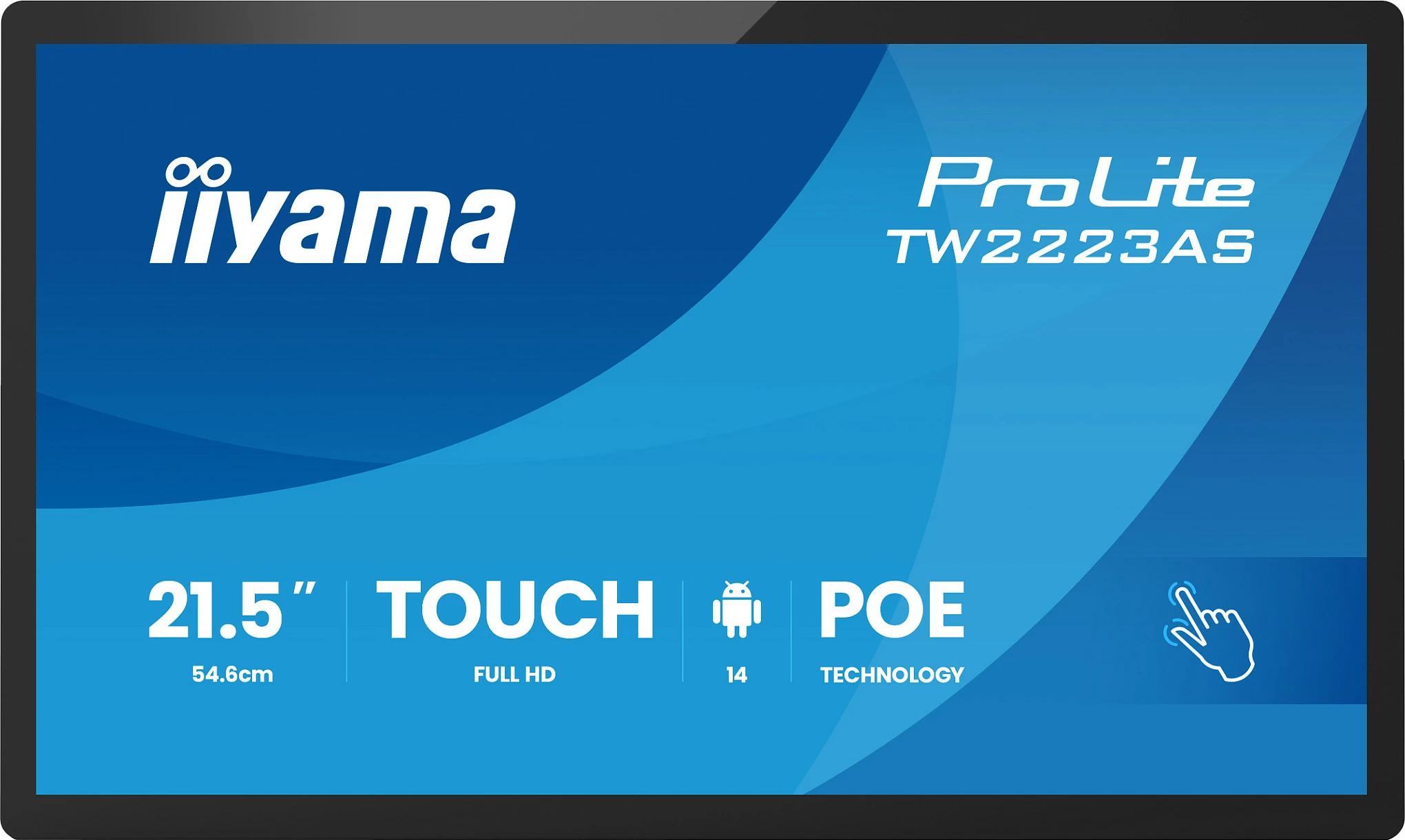 Monitor Touch iiyama ProLite TW2223AS-B3P, 21.5", Full HD, USB-C, Android, i zi