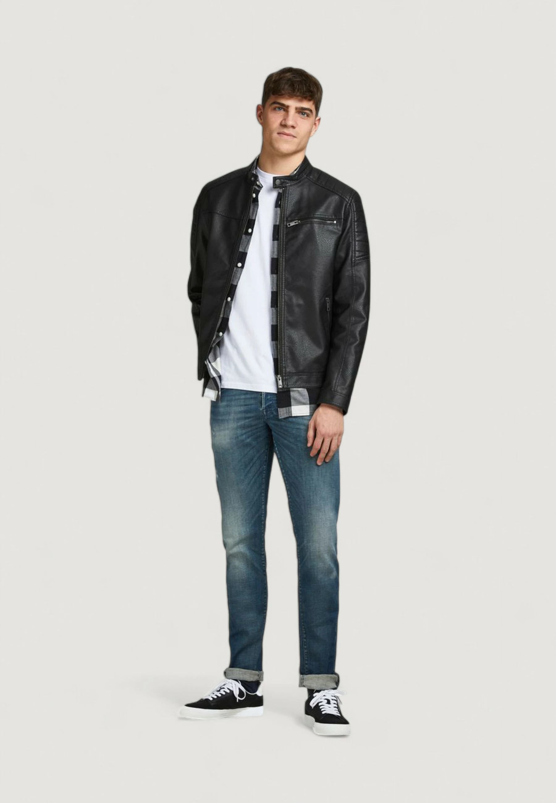 Jakne për meshkuj Jack & Jones JJEROCKY NOOS 12147218, e zezë [Madhësia: S]