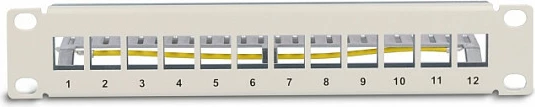 Patch panel DeLOCK 10" Keystone 12-port, 1U, metal, gri