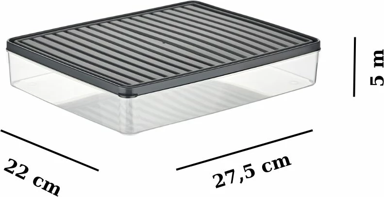 Set kuti për organizim (8 copë), ngjyrë antracit, VITABOX 8'LI-ANTRASIT 2,8LT