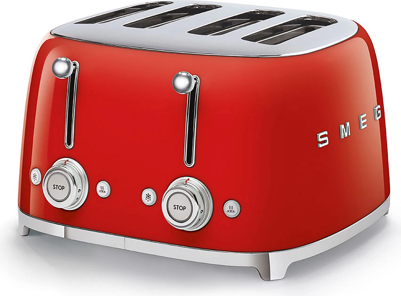 Toster Smeg TSF03RDEU 2000W, 4 slote (2 panele), pop-up, i kuq