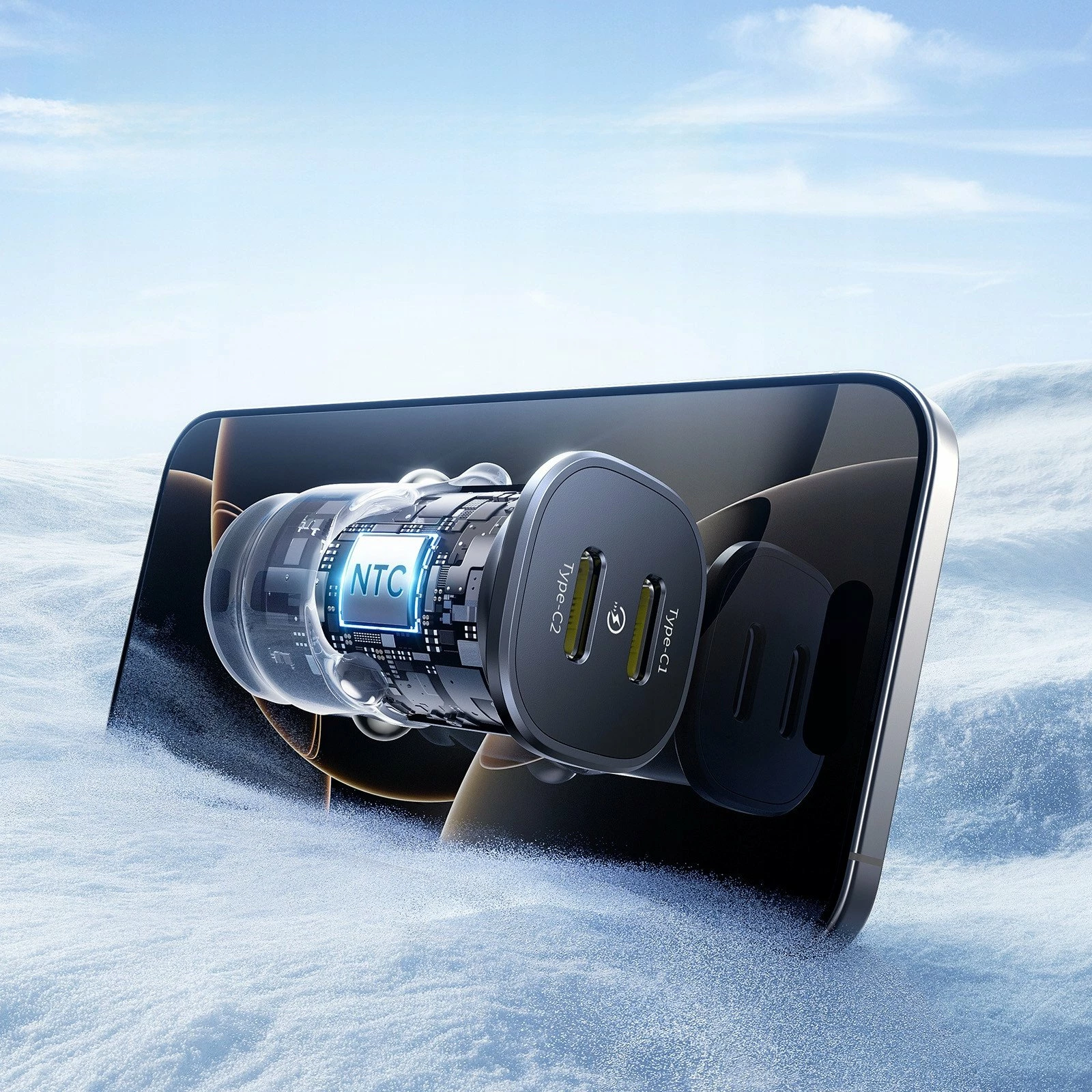 Karikues veture Baseus GoTrip Car Charger C+C 30W, 2x USB-C, 3.5A, i zi