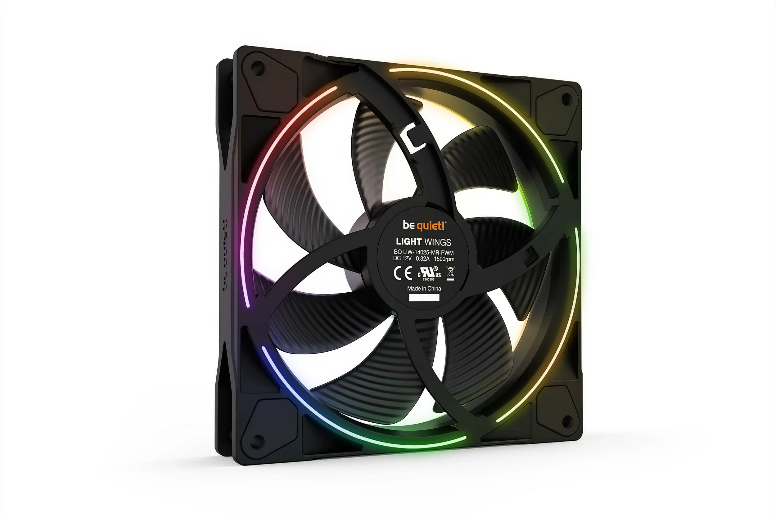 Ventilator kase be quiet! Light Wings 140mm ARGB PWM 3 copë, i zi