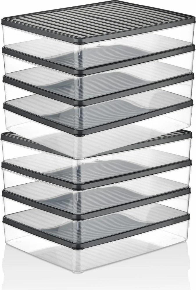 Set kuti për organizim (8 copë), ngjyrë antracit, VITABOX 8'LI-ANTRASIT 2,8LT