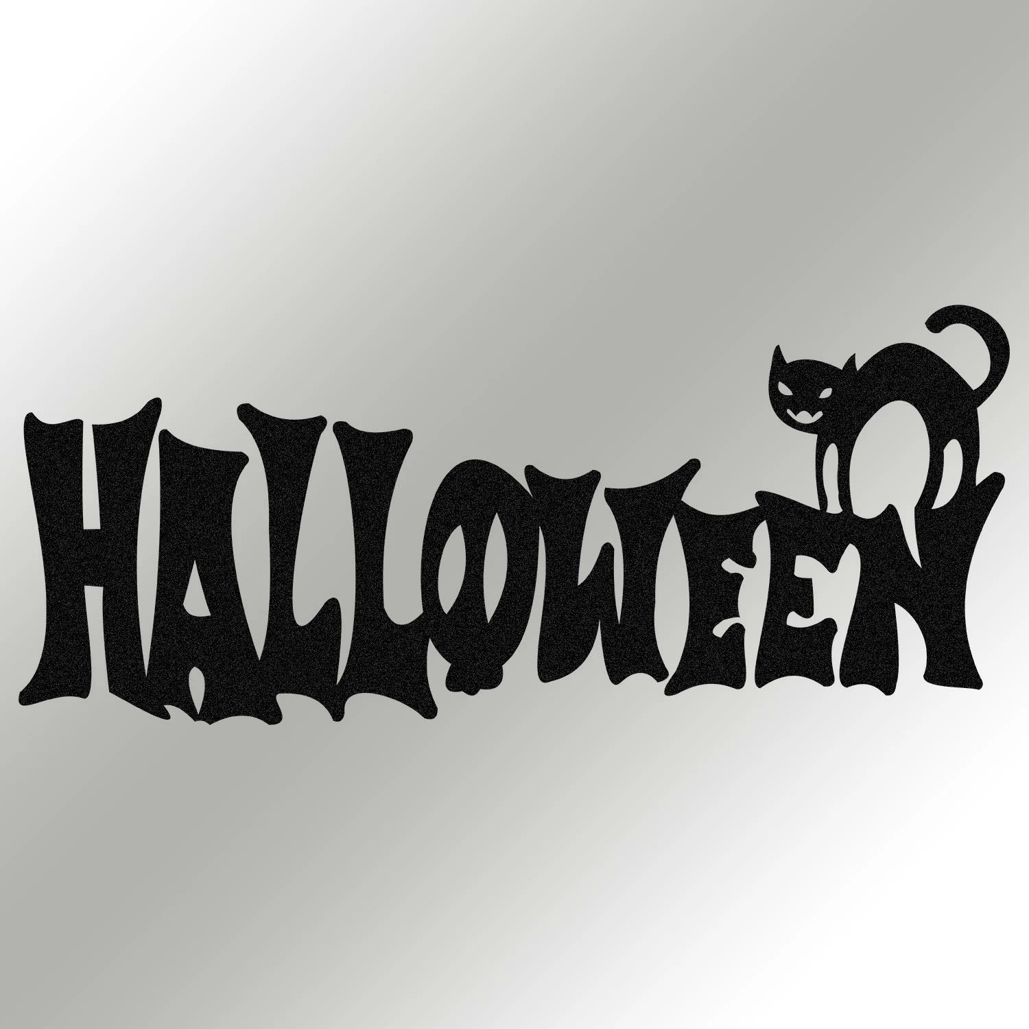 Aksesor dekorativ metalik për mur, Wallity, Halloween 2, ngjyrë e zezë, 67x28cm