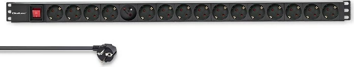 Kasë PDU Qoltec 54605, 16x SCHUKO, 1.8m, për rack, e zezë