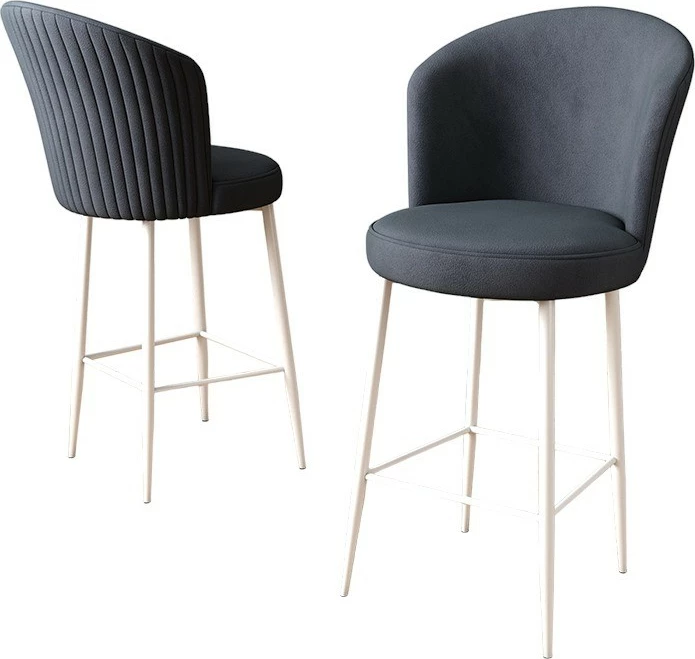 Set karrigesh për bar (2 copë), Hanah Home, Fora, antracit, e bardhë