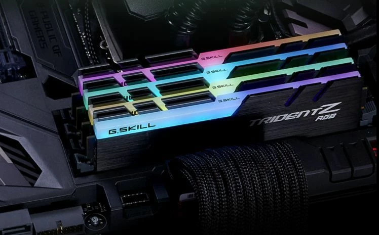 RAM Memorje G.Skill Trident Z RGB F4-3200C16D-32GTZRX 32GB DDR4 3200MHz CL16, e zezë, set 2x16GB