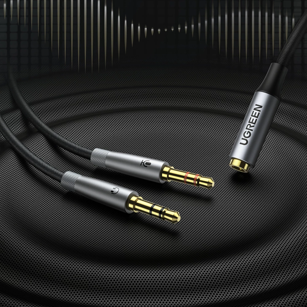 Kabllo ndarëse audio Ugreen AV193 50255, 3.5 mm mini jack (female) në 2x 3.5 mm mini jack (male), 20 cm, Argjend
