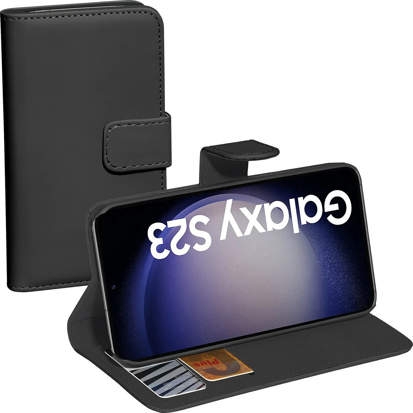 Mbështjellës PEDEA 11160955 wallet për Samsung Galaxy S23 FE 5G, 6.4", me mbyllje magnetike, 2 xhepa karta, i zi