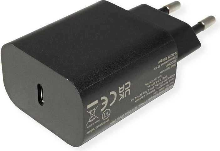 Karikues VALUE USB-C PD 25W, Euro prizë, i zi
