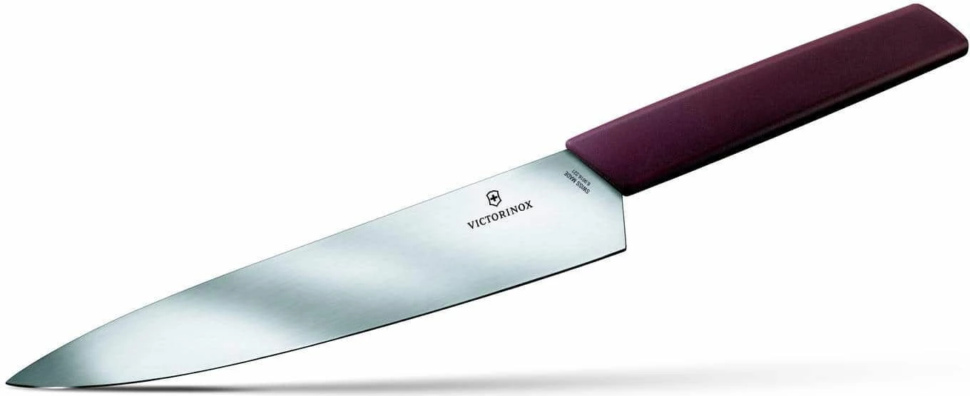 Thikë kuzhine Victorinox Swiss Modern, 22cm, për mish, e kuqe(e rrushit)