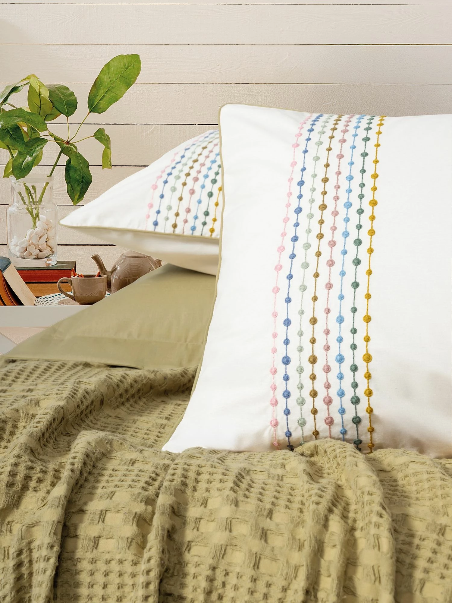 Set piké dopio, ngjyrë mustard, L'Essentiel Linge de Maison