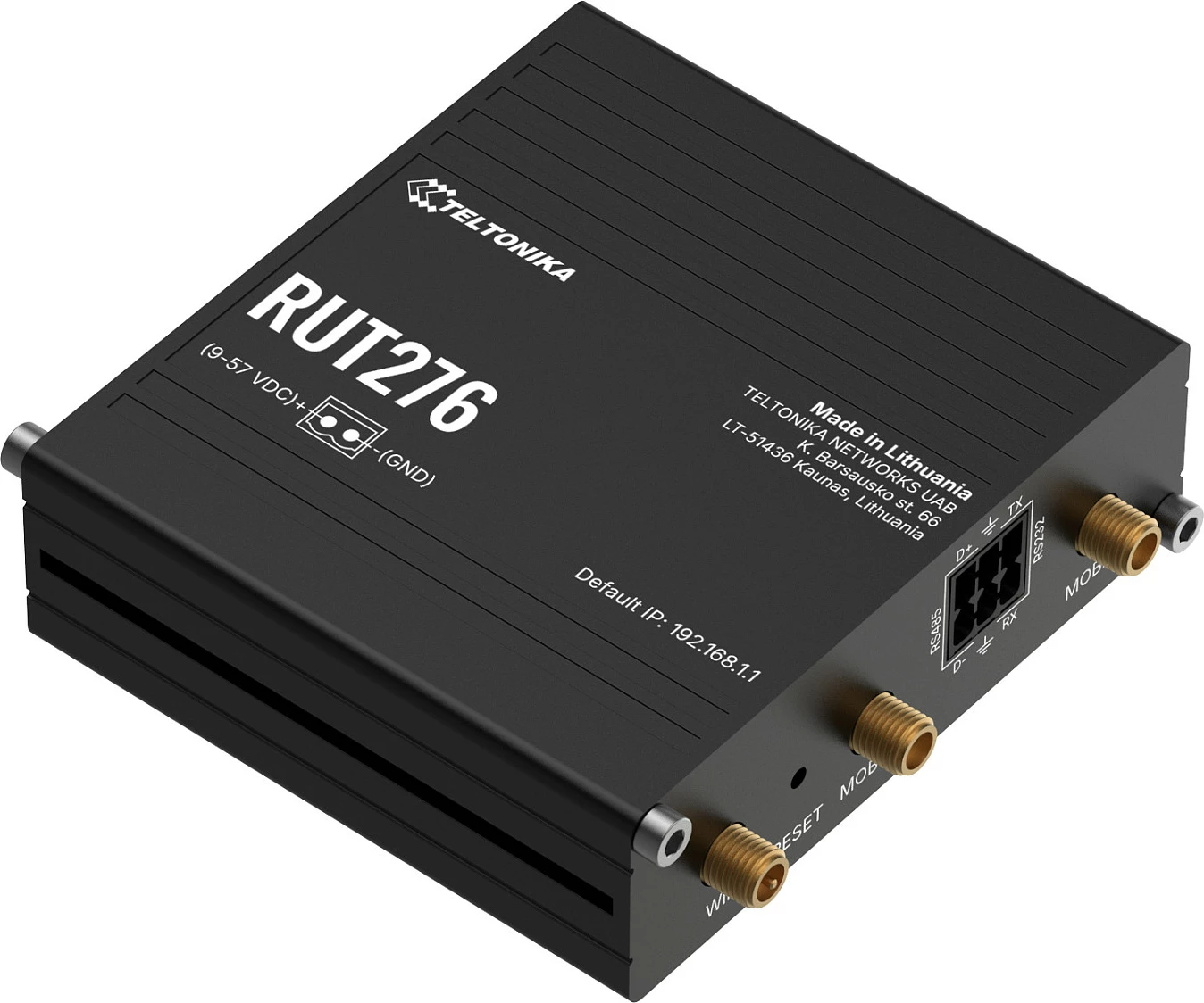 Router industrial Teltonika RUT276, 5G/4G, 2x Fast Ethernet, Wi‑Fi, DIN-rail/Wall, i zi