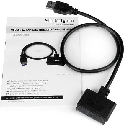 Kabllo adapter SATA n'USB StarTech USB3S2SAT3CB, USB 3.0, SATA III 6Gbps, 0.5 m, e zezë