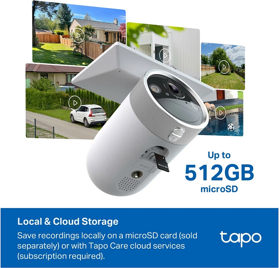 Kamerë sigurie TP-Link Tapo C465, 4K UHD, Wi‑Fi, me panel solar, microSD deri 512GB, e jashtme, e bardhë
