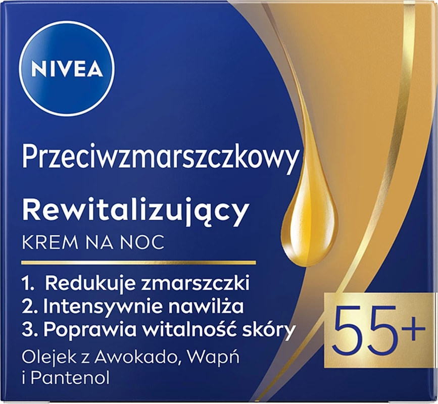Krem nate anti-rrudhë Nivea Anti-wrinkle + Rejuvenating Night Cream 55+ për femra 50ml