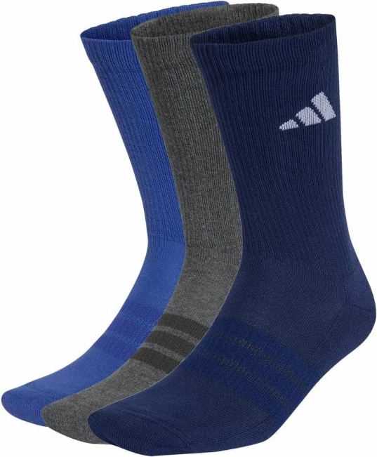 Çorape adidas Cushioned Sportswear Crew KQ6762, navy/gri/kaltër, 3 palë