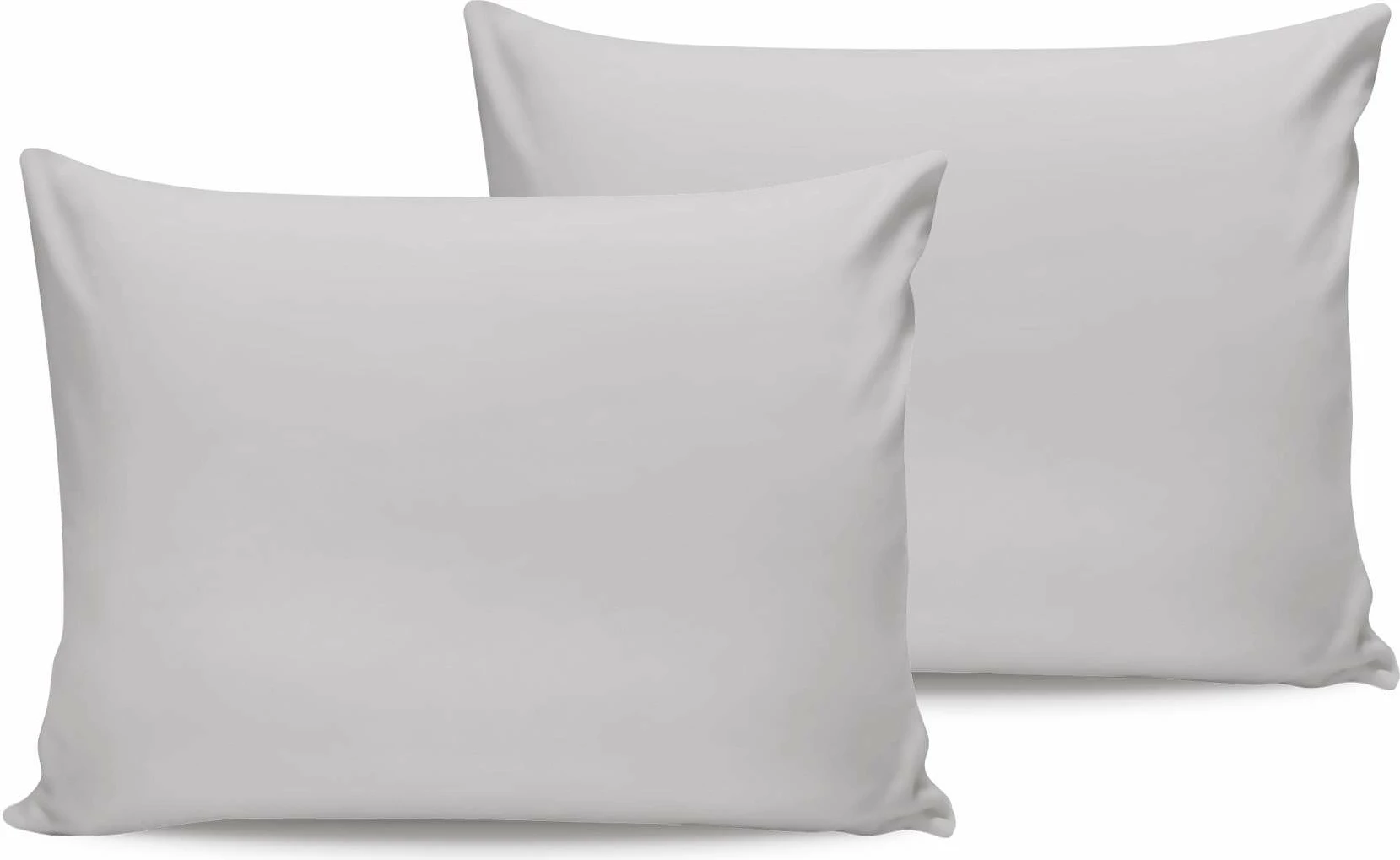 Set jastëkësh saten (2 copë), ngjyrë gri e çelët, L'essentiel