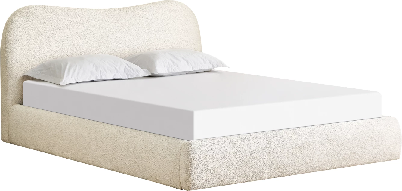 Krevat dopio ROYA, stof i bezhë, me hapësirë për depo, 160x200cm