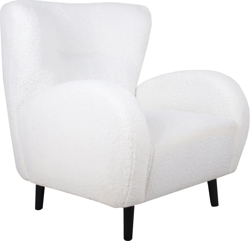 Fotelë ONE ONLY, kadife e bardhë, 84.5x89x93 cm