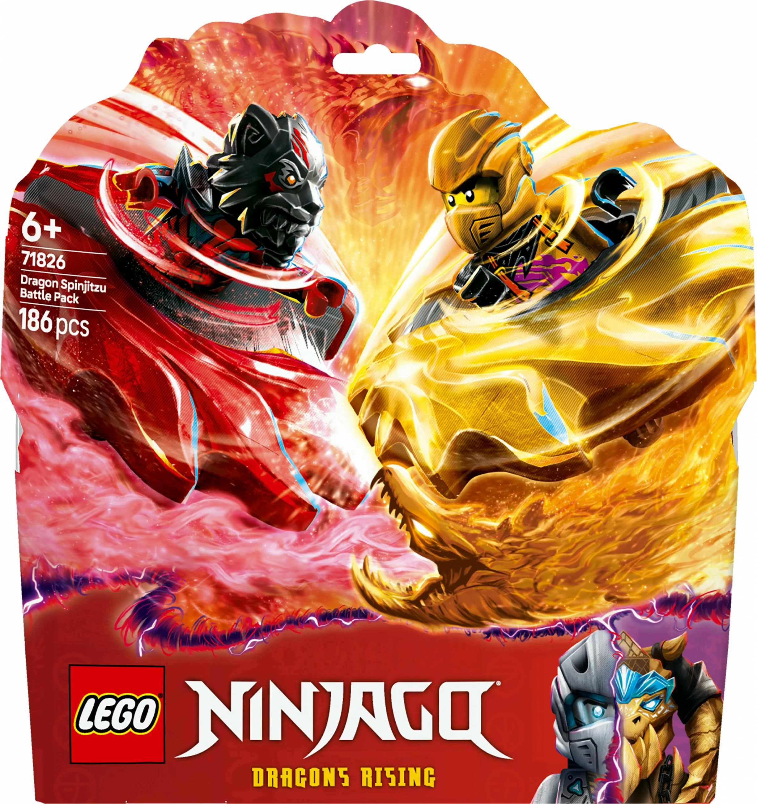 Set ndërtimi LEGO Ninjago 71826 Dragon Spinjitzu Battle Pack, 186 pjesë, multikolor