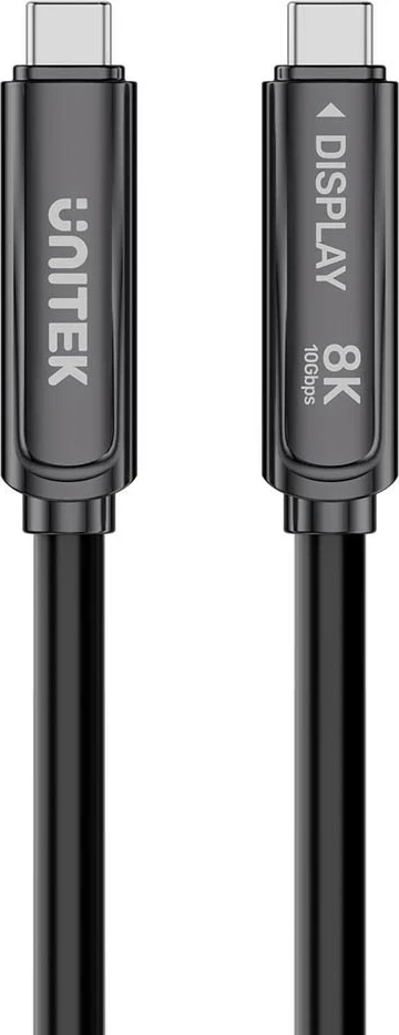 Kabllo optike USB-C Unitek, USB-C në USB-C, 7m, 10Gbps, PD 60W, 8K@30Hz, e zezë