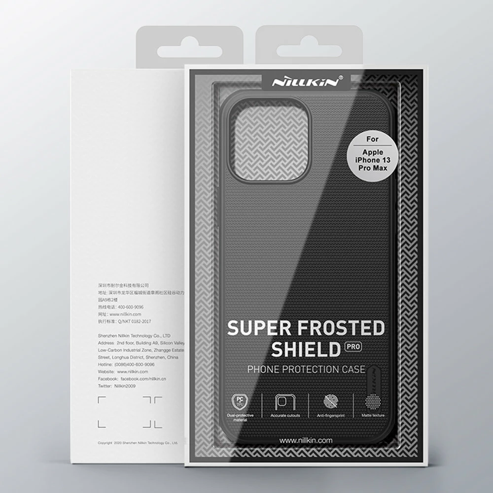 Mbështjellës Nillkin Super Frosted Shield për iPhone 13 Pro Max, i zi