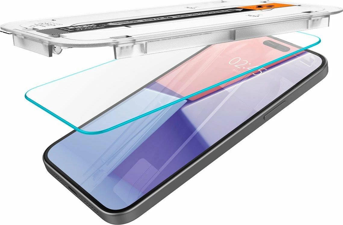 Xham i kalitur mbrojtës Spigen Glass tR EZ Fit AGL06903 për iPhone 15, transparent, 2 copë