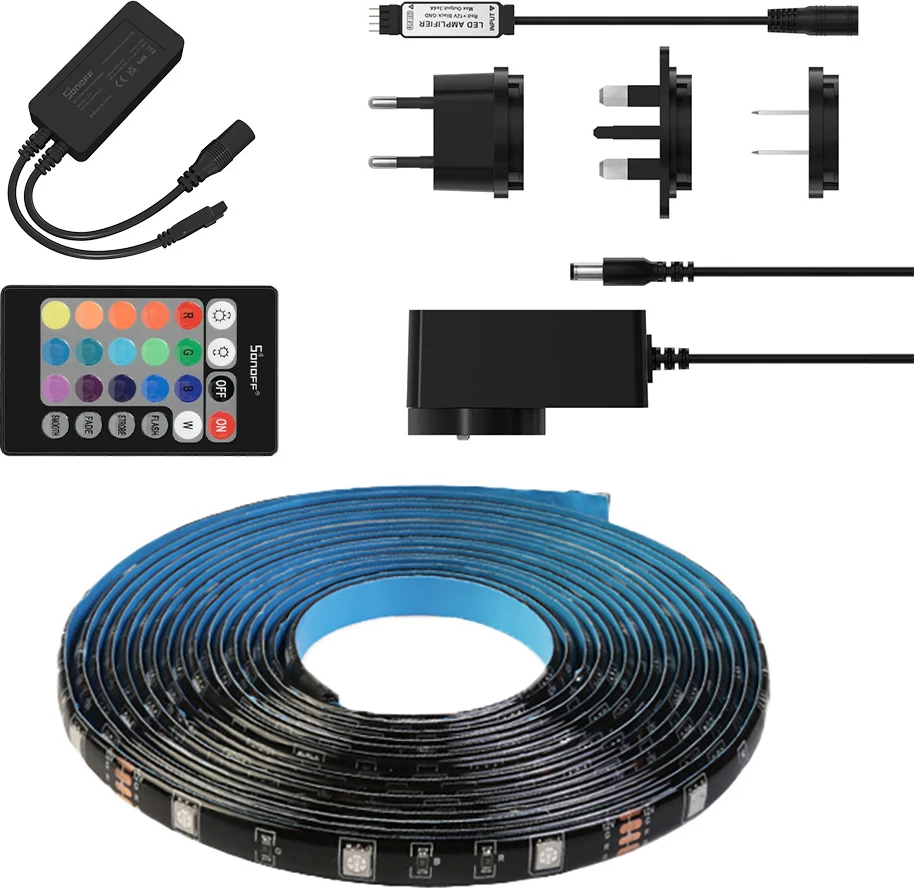 Shirit LED inteligjent Sonoff L2-2M, 2m, RGB, me telekomandë dhe Wi-Fi, i papërshkueshëm nga uji