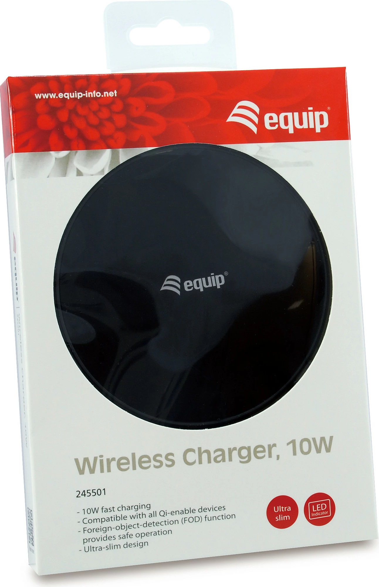 Karikues wireless EQUIP 10W Qi, USB, indoor, i zi
