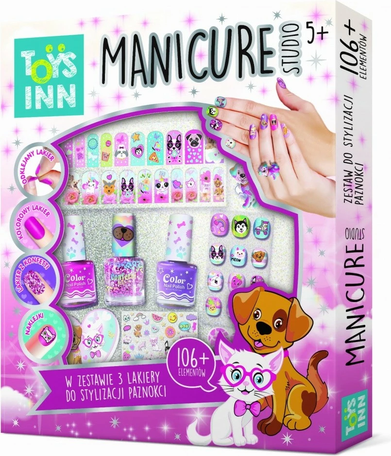 Set manikyr Stnux Manicure Studio STN7601 për fëmijë, 3 llakë, shumëngjyrësh