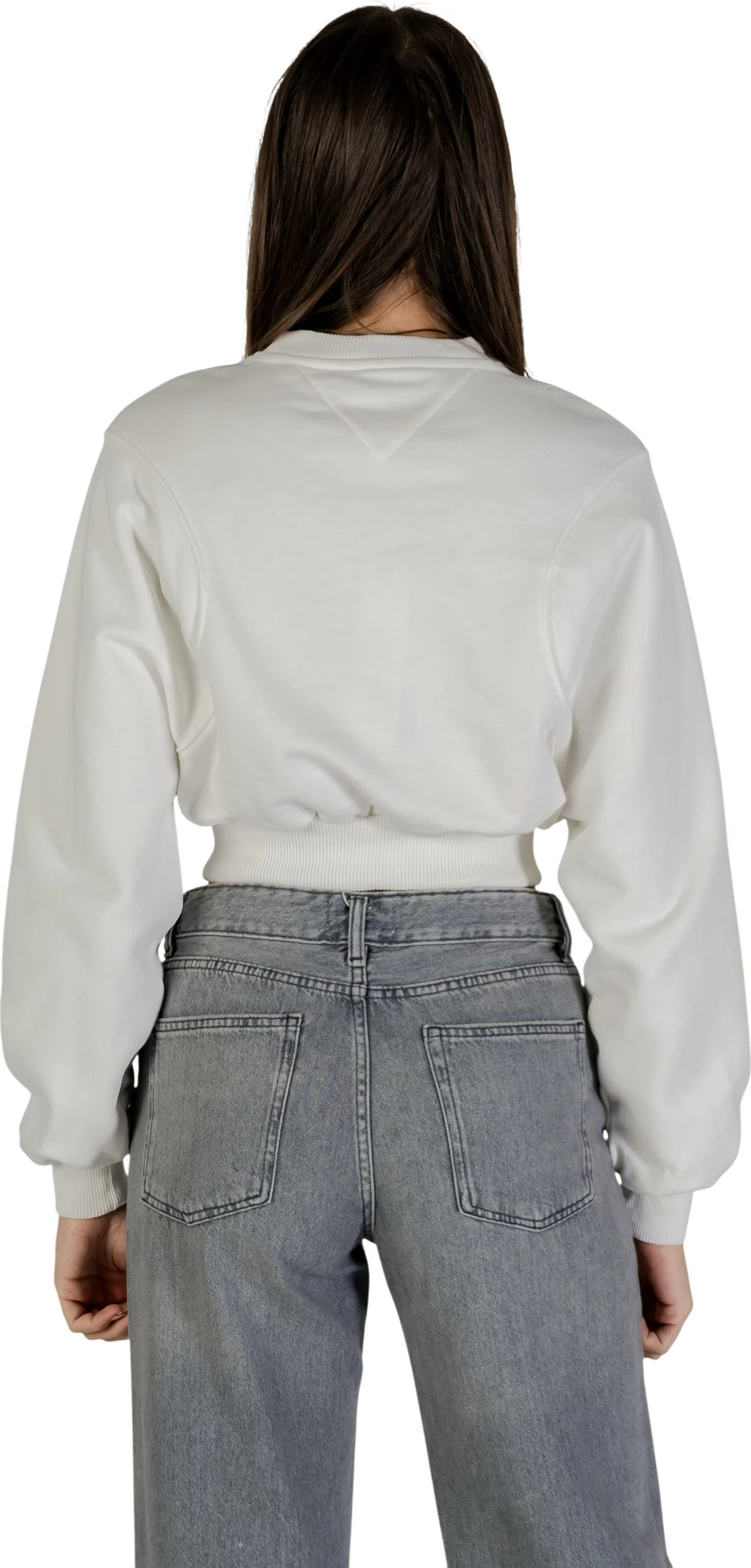 Duks për femra Tommy Hilfiger Jeans TJW CRP S-FLAG CREW DW0DW21831, krem [Madhësia: M]