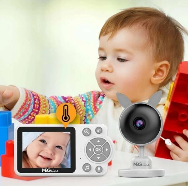 Monitor bebe MBG Line Care C3, 2.8\" LCD, wireless 2.4GHz, kamerë 480p, night mode, ZOOM 2x/4x, bateri 2600mAh, i bardhë