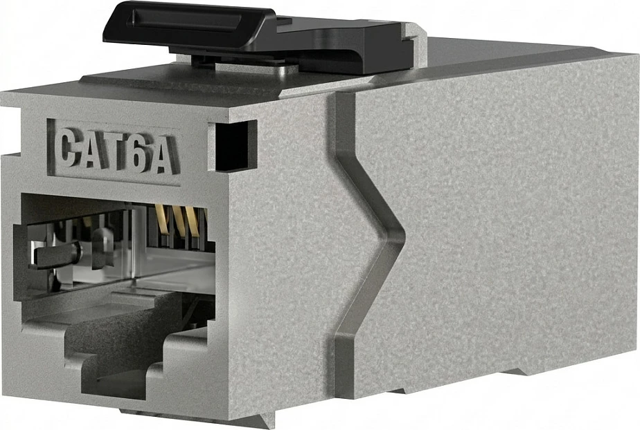 Adapter Keystone EFB Elektronik RJ45 STP Cat6A, 90°, 40mm, gri metalike