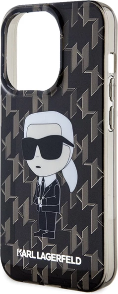 Mbështjellës Karl Lagerfeld Monogram Ikonik për iPhone 15 Pro Max, i zi