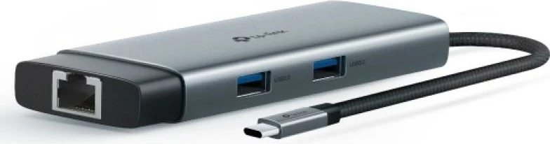 USB hub, TP-Link UH6120C, multiport me HDMI, USB‑A dhe USB‑C PD, kabllo USB‑C e integruar
