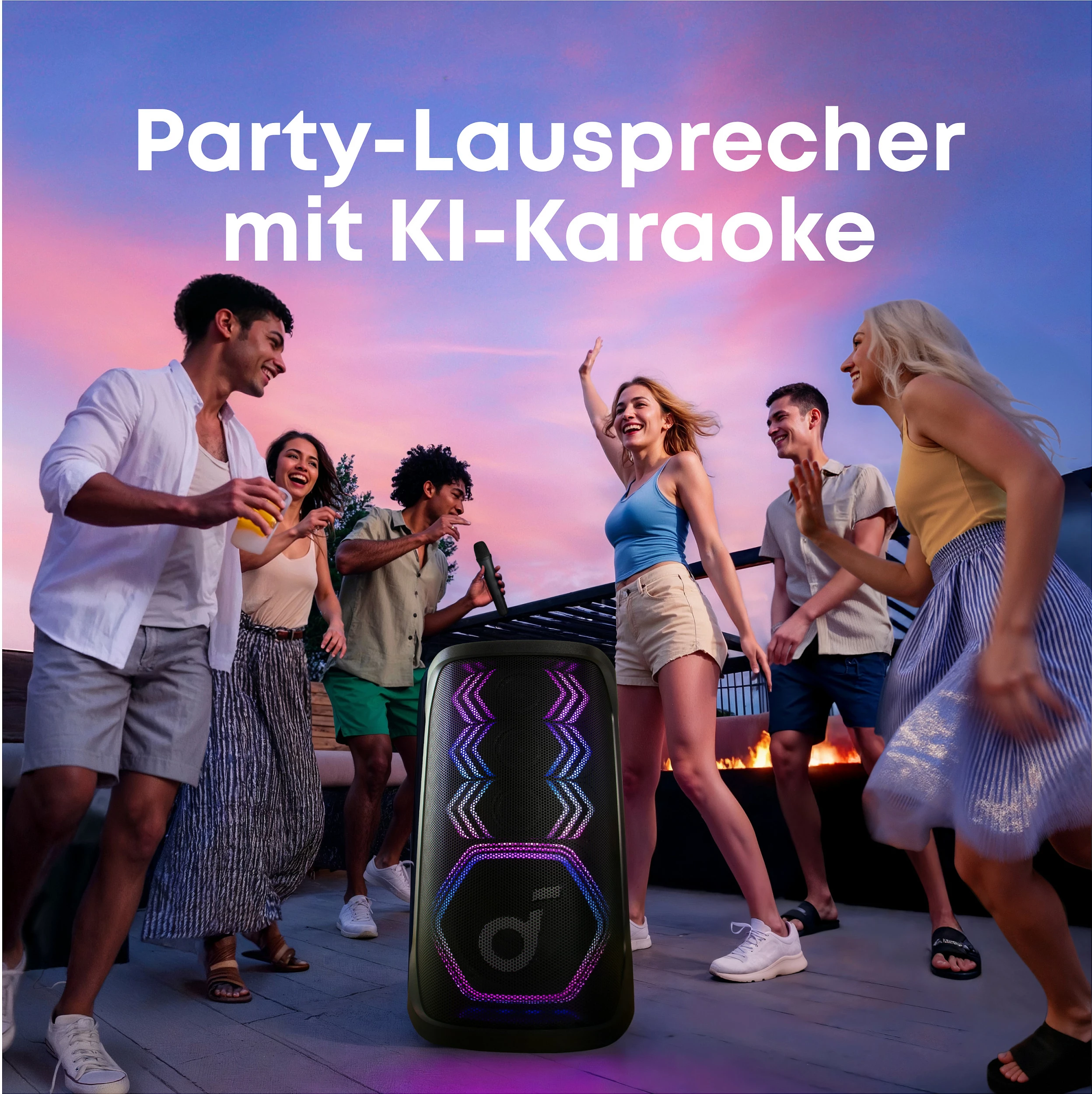 Altoparlant Anker Soundcore Rave 3S, Bluetooth 200W, karaoke, IPX4, me 2 mikrofonë pa kabllo, i zi