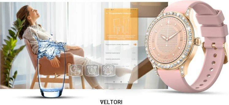 Smartwatch për femra VELTORI, rozë