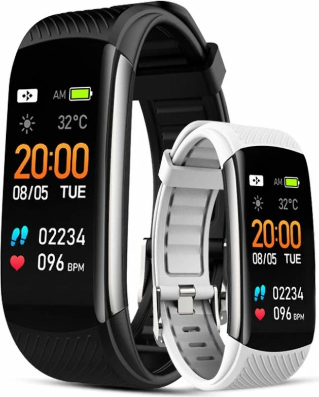 Smartwatch Giewont unisex, zi e bardhë