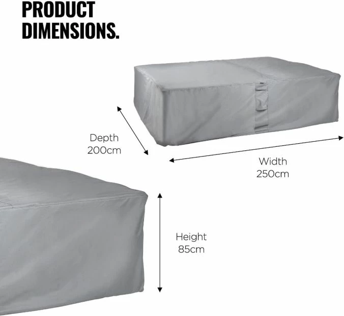 Mbulesë mbrojtëse për mobilje kopshti VONHAUS 2500122 250×200×85 cm, gri, me qese ruajtjeje