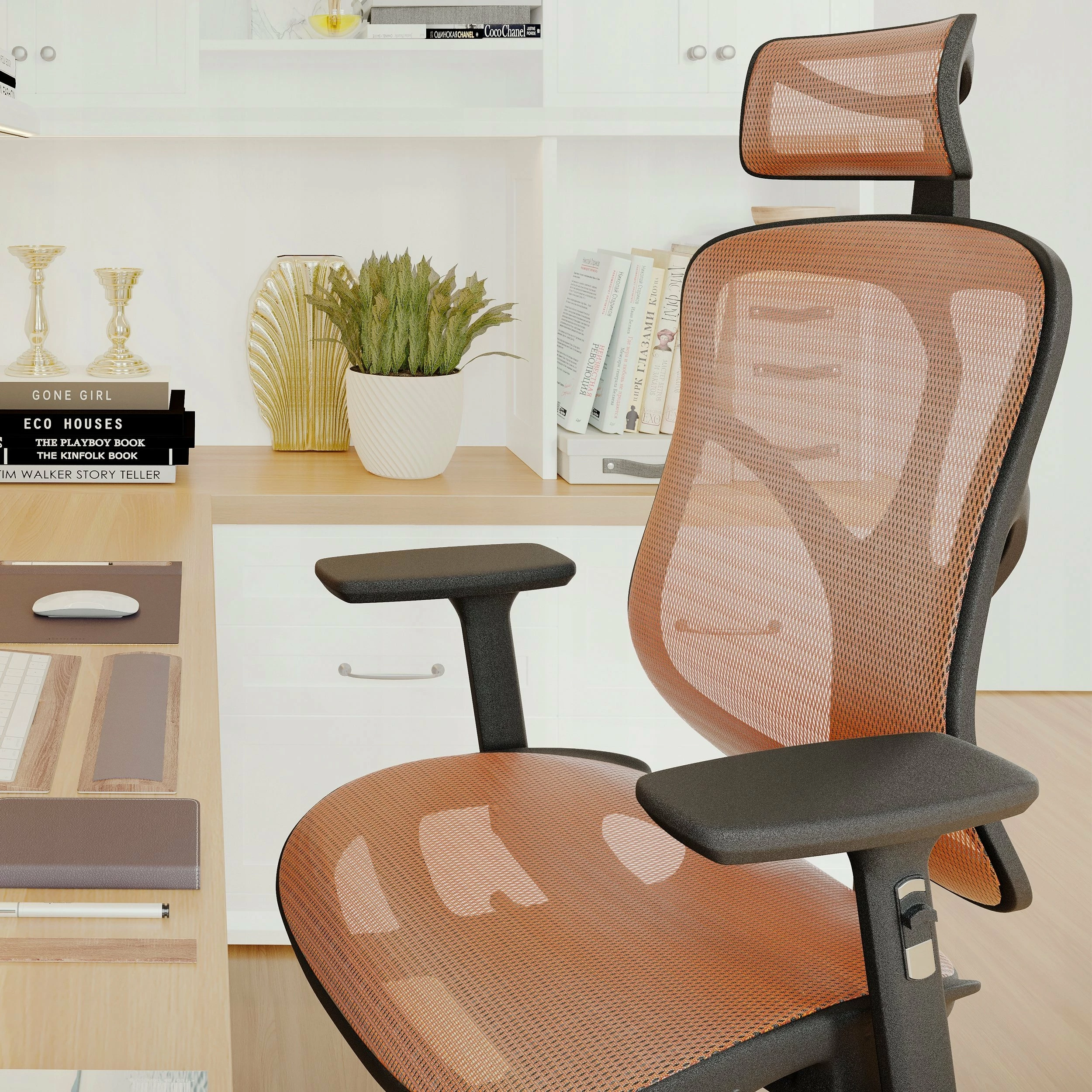 Karrige zyre ergonomike Diablo Chairs V-Basic, 140 kg, portokalli