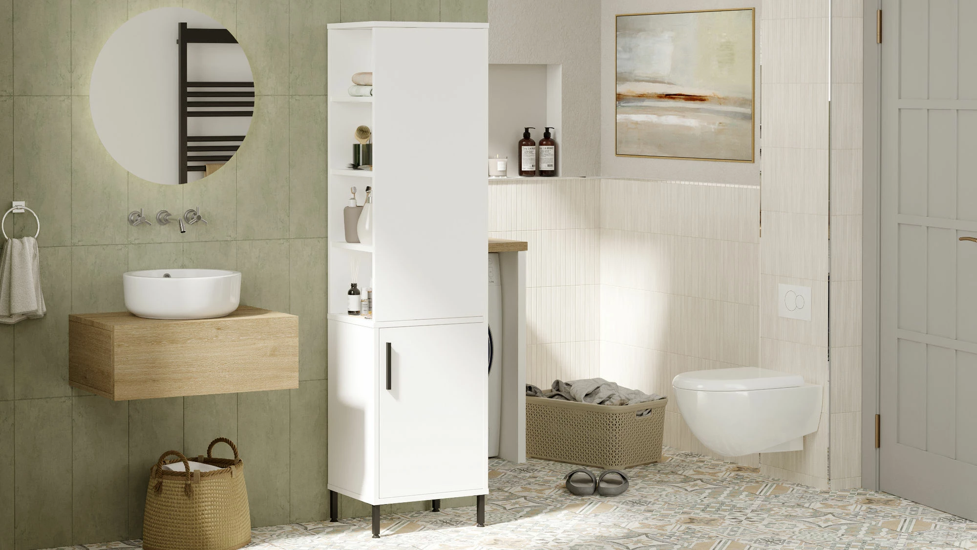 Dollap shumëpërdorimësh, ngjyrë e bardhë, Hanah Home, Vı1-W