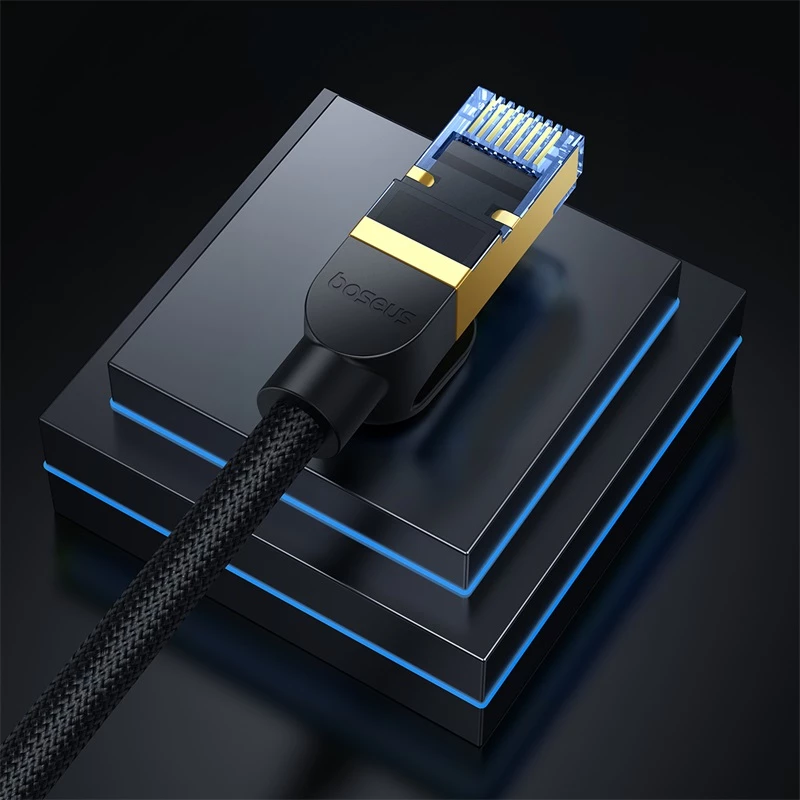 Kabllo rrjeti Baseus RJ45 Cat.7, 8m, 10Gbps, e thurur, e zezë